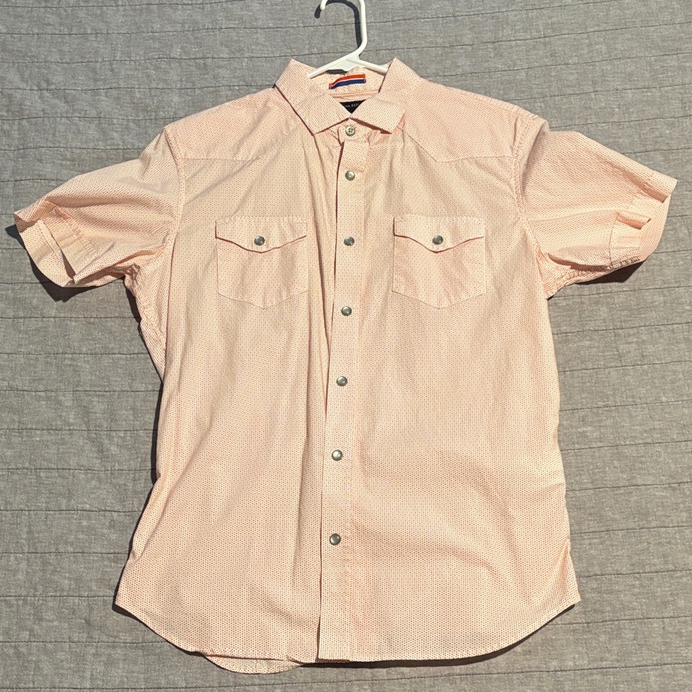 Banana Republic Soft Orange Pattern Button-Down S… - image 1